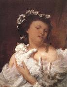 Gustave Courbet Lady and cat oil on canvas